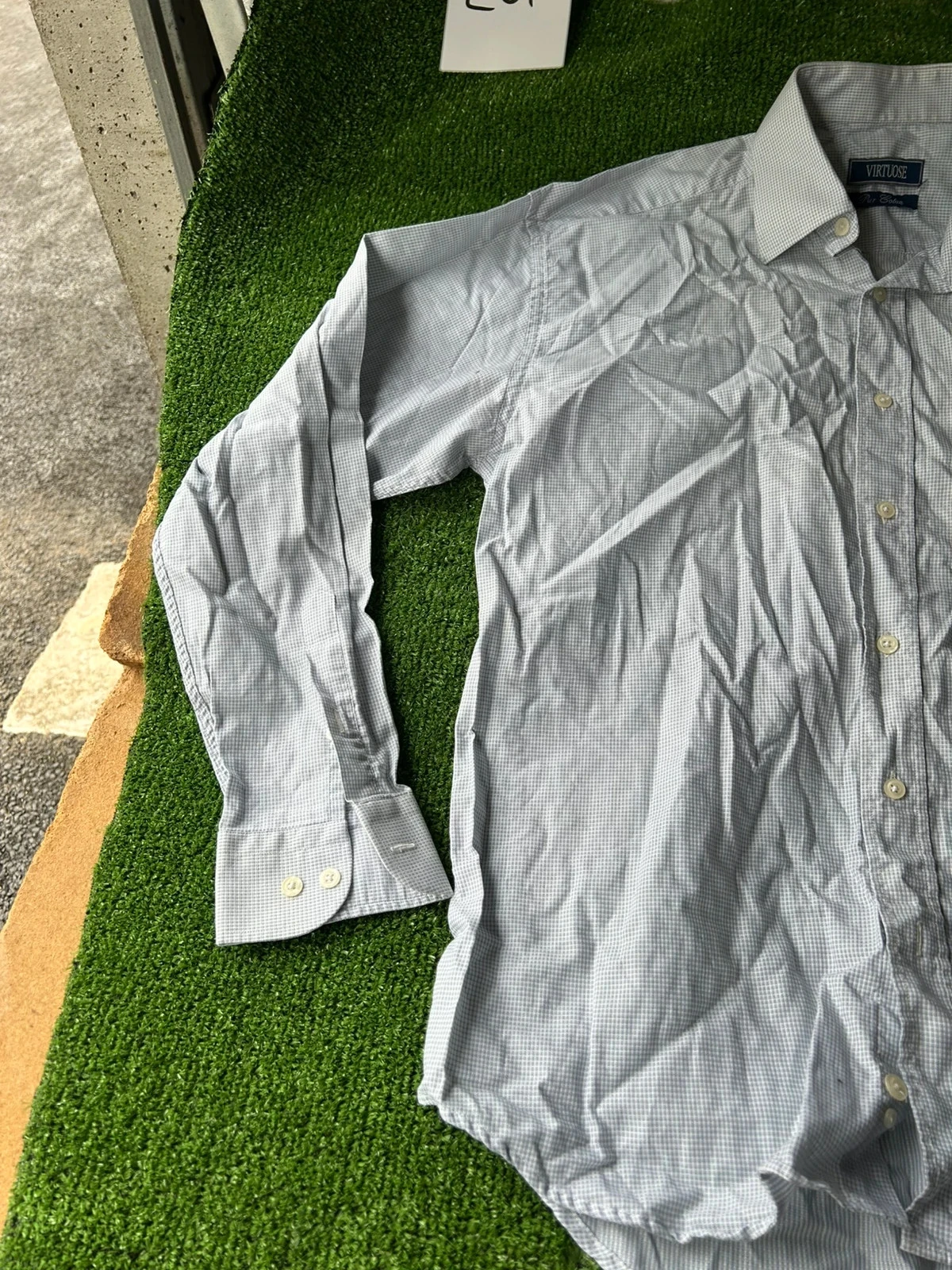 Geruit hemd wit grijs virtuose pur Cotton maat 3 (39/40) – photo 4